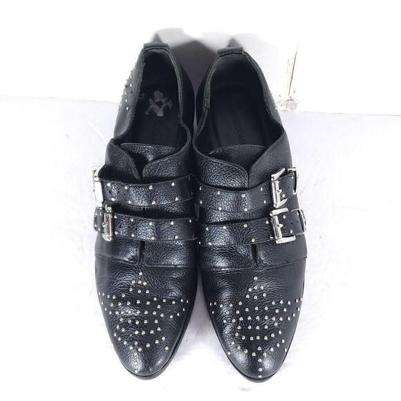 Rebecca Minkoff Women's Astral US9,5M Black Leather Studded Double Strap Bootie - Picture 3 of 15